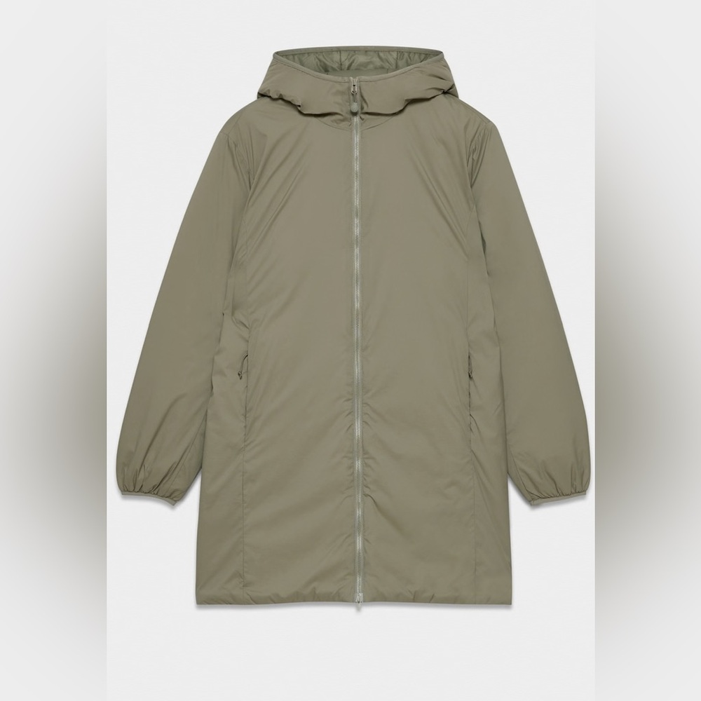 Aritzia Women's “The Pillow Puff”Taupe Puffer Jacket- Mid length.